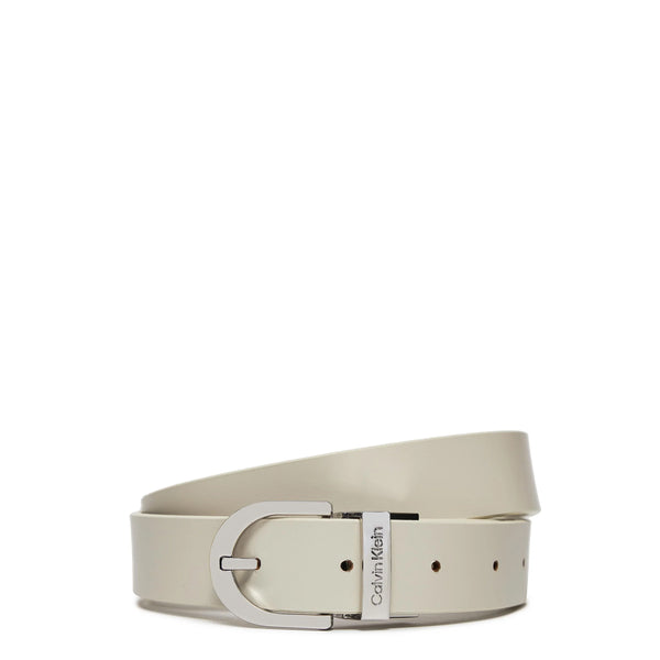 Calvin Klein - Cintura 雙面圓形扣環 20 毫米米色 Stoney - K60K611900 - ECRU/STONEY