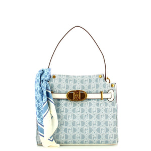 Liu Jo Liu jo - borsa a mano medium logata con foulard blue denim - aa | Italystation.com - Shop Now at italystation.com