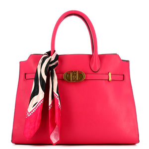 Liu Jo Liu jo - borsa a mano large con foulard viva magenta - aa4011e0 | Italystation.com - Shop Now at italystation.com