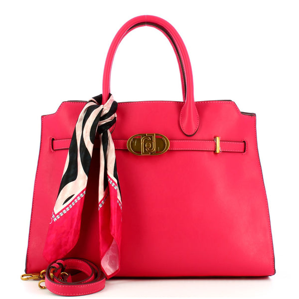 Liu Jo Liu jo - borsa a mano large con foulard viva magenta - aa4011e0 | Italystation.com - Shop Now at italystation.com