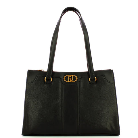 Liu Jo - Shoppig Bag Ecosostenibile con logo Nero - AA4024E0031 - NERO