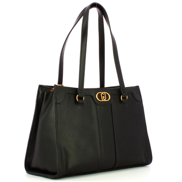 Liu Jo Liu jo - shoppig bag ecosostenibile con logo nero - aa4024e0031 | Italystation.com - Shop Now at italystation.com