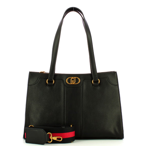 Liu Jo Liu jo - shoppig bag ecosostenibile con logo nero - aa4024e0031 | Italystation.com - Shop Now at italystation.com