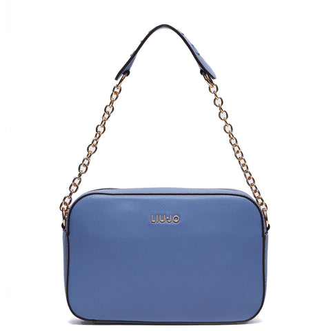 Liu Jo Liu jo - borsa a spalla con logo blue denim - aa4093e0037 - blu | Italystation.com - Shop Now at italystation.com