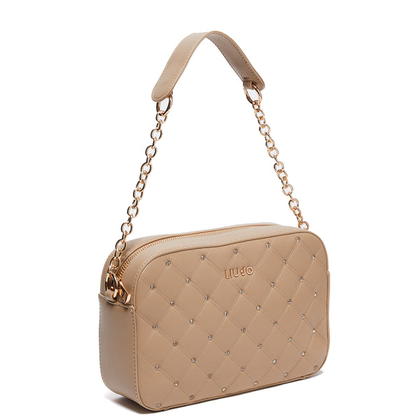 Liu Jo Liu jo - borsa a spalla con strass biscuit - aa4093e0426 - bisc | Italystation.com - Shop Now at italystation.com