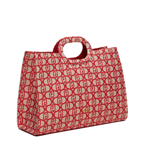 Liu Jo - Shopping Bag L Jacquard con Logo Folly - AA4122T6438 - FOLLY