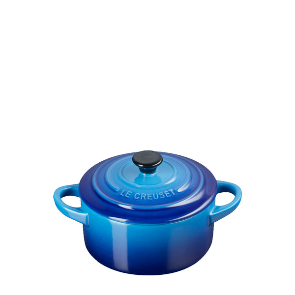 Le Creuset - Mini Coccotte Rotonda 10 cm Azure Blu 719011 | Italystation.com Shop Now at italystation.com
