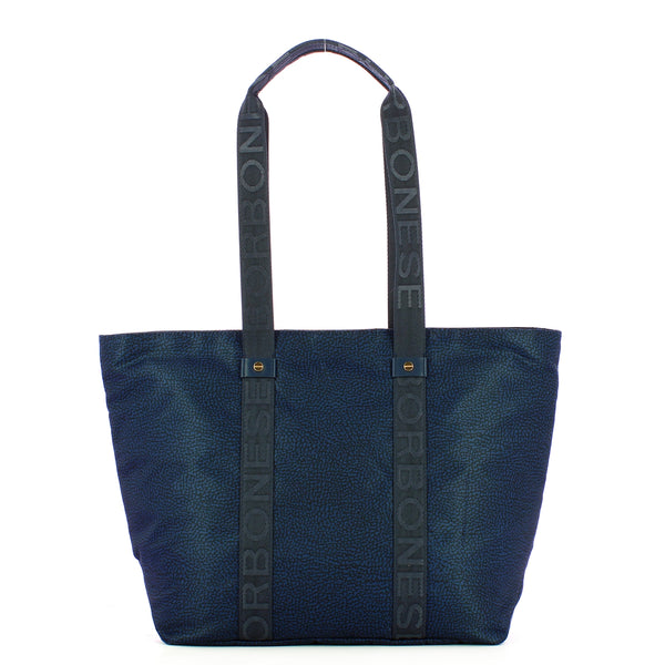 Borbonese - Eco Line Medium Blue Tote 934133I15 BLU | Italystation.com Shop Now at italystation.com