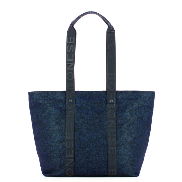 Borbonese - Eco Line Medium Blue Tote 934133I15 BLU | Italystation.com Shop Now at italystation.com