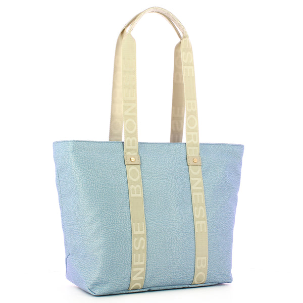 Borbonese - eco line medium topaz ligth grey tote - 934133i1 | Italystation.com - Shop Now at italystation.com
