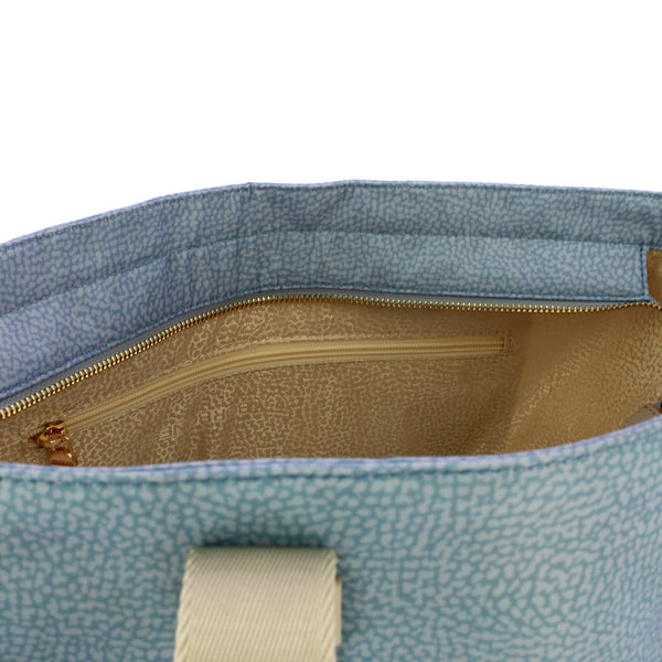 Borbonese - eco line medium topaz ligth grey tote - 934133i1 | Italystation.com - Shop Now at italystation.com