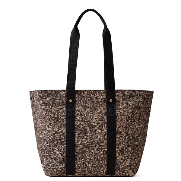 Borbonese - Eco Line Medium OP Natural Black Tote - 934133I15 - OP/NATURALE/NERO