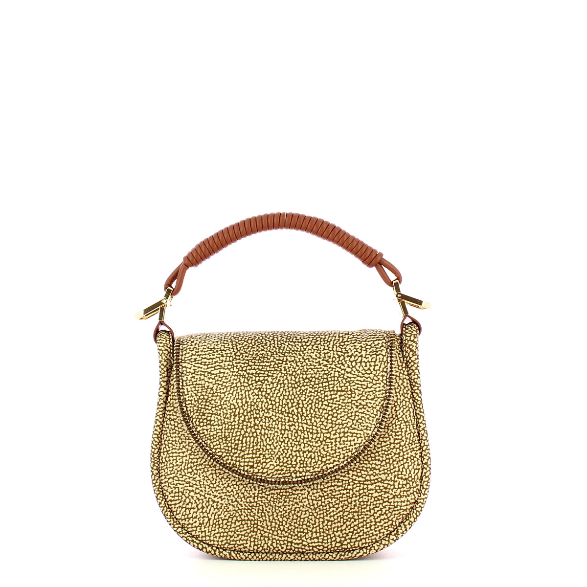 Borbonese - Horseback Small Beige Tobacco Hobo Bag - 924859AT9 - BEIGE/TOBACCO