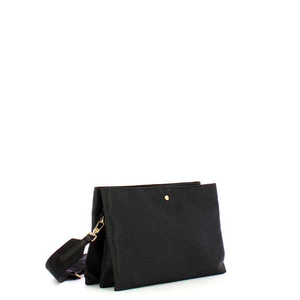 Borbonese - Small Dark Black Shoulder Bag - 933785AH1 - DARK/BLACK