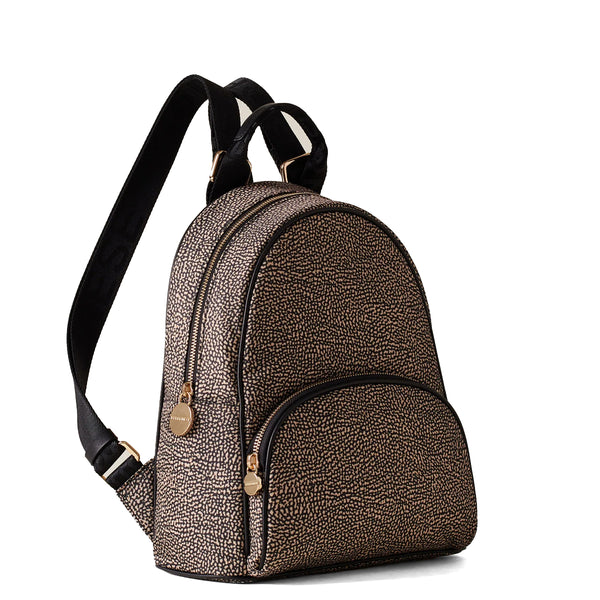 Borbonese - medium op natural black backpack - 934136i15 - o | Italystation.com - Shop Now at italystation.com
