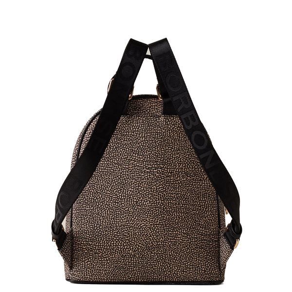 Borbonese - medium op natural black backpack - 934136i15 - o | Italystation.com - Shop Now at italystation.com