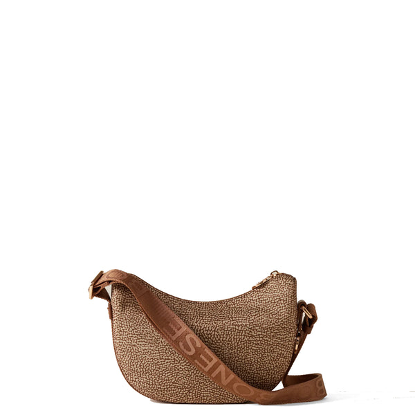 Borbonese - Luna Beige Brown Minibag with pocket made of Recycled Nylon - 934137I15 - BEIGE/MARRONE