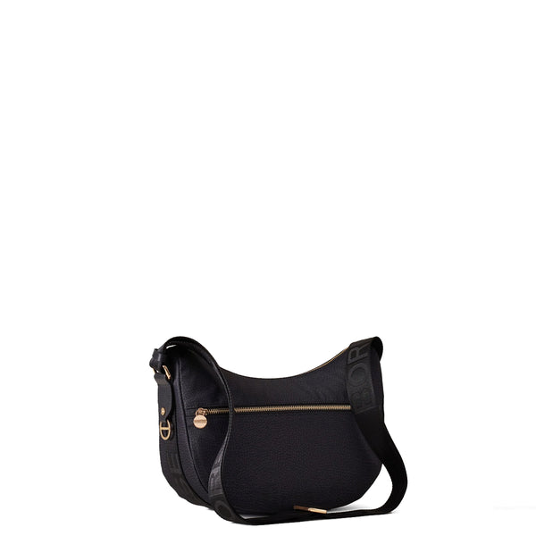 Borbonese - Luna Dark Black Minibag with pocket made of Recycled Nylon - 934137I15 - DARK/BLACK