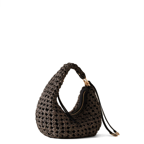 Borbonese - La Nido OP Natural Black Mini Hobo Bag - 924826AH1 - OP/NATURALE/NERO