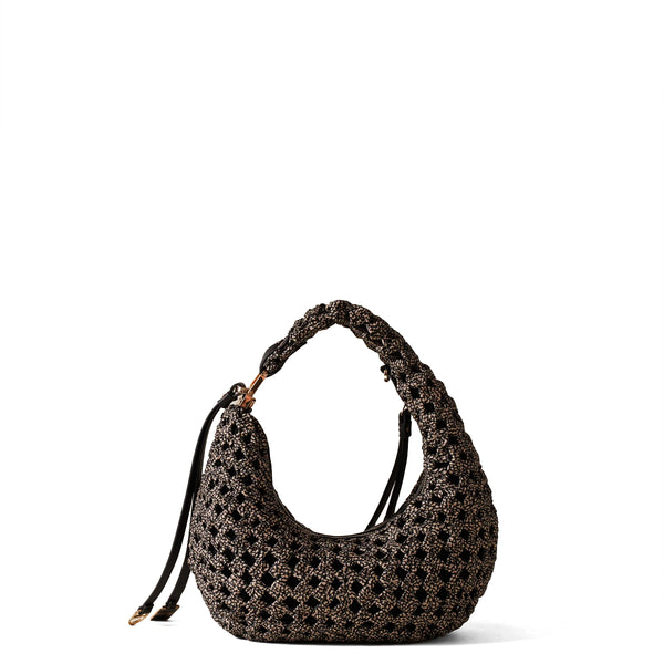 Borbonese - La Nido OP Natural Black Mini Hobo Bag - 924826AH1 - OP/NATURALE/NERO