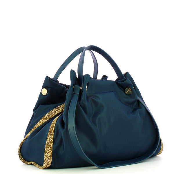 Borbonese - New Orbit Large Prussian Blue OP Natural Tote - 924177AQ3 - BLU/PRUSSIA/OP/NATURALE