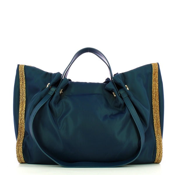 Borbonese - New Orbit Large Prussian Blue OP Natural Tote - 924177AQ3 - BLU/PRUSSIA/OP/NATURALE