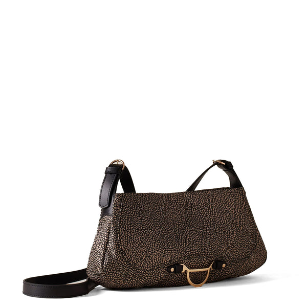 Borbonese - Capri OP Natural Black Shoulder Bag - 923402I15 - OP/NATURALE/NERO