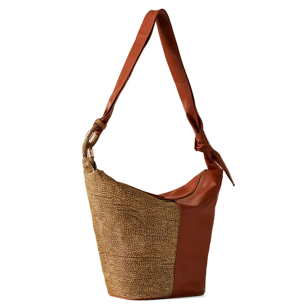 Borbonese - Sunset Medium Terracotta OP Natural Bucket Bag - 923812AU5 - TERRACOTTA/OP/NATURALE