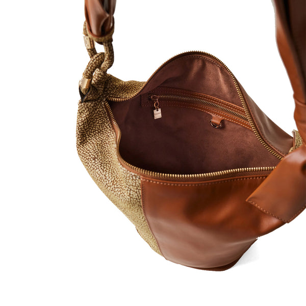 Borbonese - Sunset Medium Terracotta OP Natural Bucket Bag - 923812AU5 - TERRACOTTA/OP/NATURALE