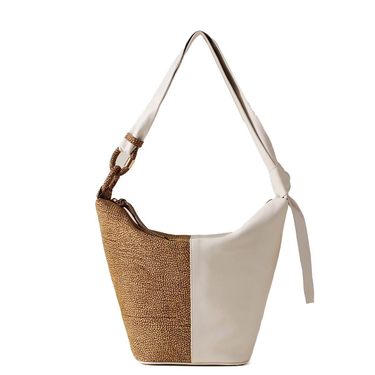 Borbonese - Sunset Medium Chantilly Cream OP Natural Bucket Bag - 923812AU5 - CHANTILLY/CREAM/OP/NATURALE