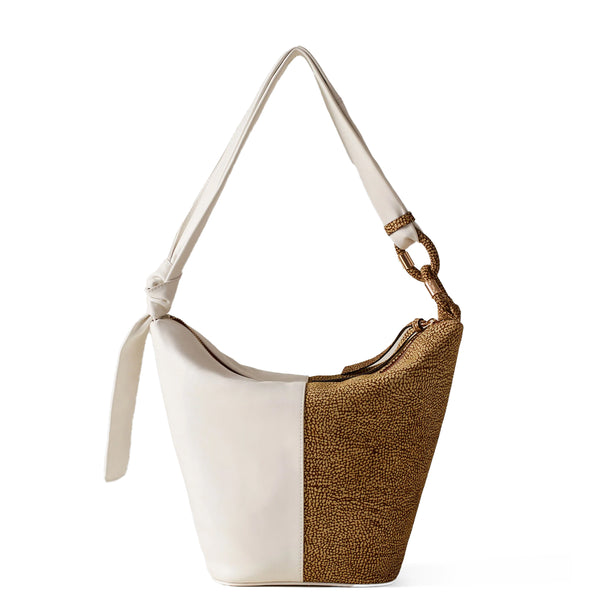 Borbonese - Sunset Medium Chantilly Cream OP Natural Bucket Bag - 923812AU5 - CHANTILLY/CREAM/OP/NATURALE