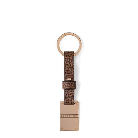 Borbonese - op natural plate keychain - 910765ar6 - op/natur | Italystation.com - Shop Now at italystation.com