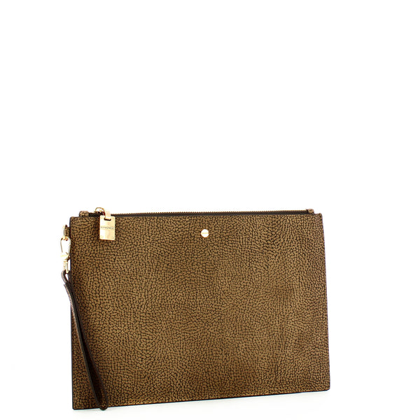 Borbonese - Large Pouch in OP Natural nylon fabric - 902016AR6 - OP/NATURALE