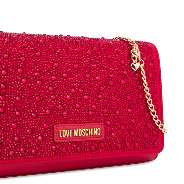 Love Moschino - Pochette con strass Rosso - JC4850PP4I - ROSSO