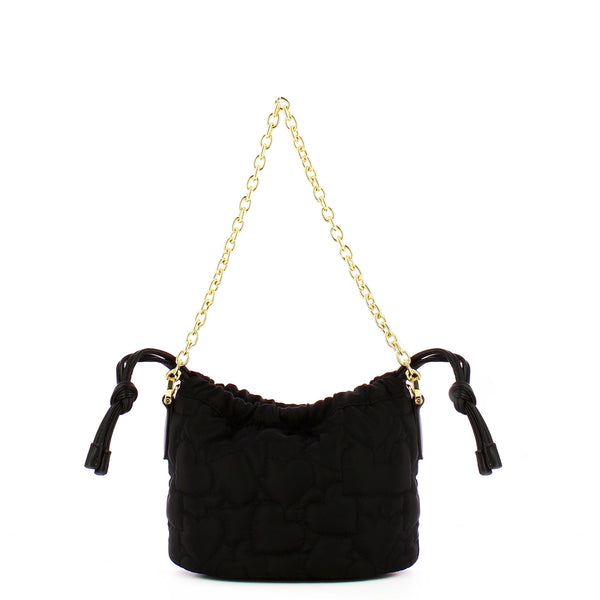 Love moschino - borsa a mano eco-friendly puffy heart nero - jc4033pp1i - grs/nero | Italystation.com