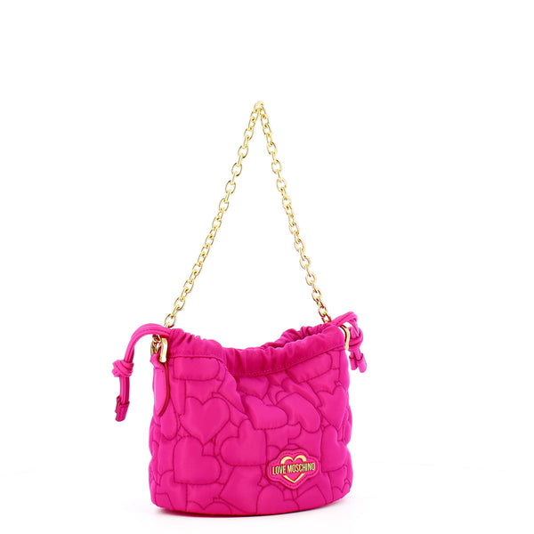 Love Moschino - Borsa a mano Eco-Friendly Puffy Heart Fuxia - JC4033PP1I - GRS/FUXIA