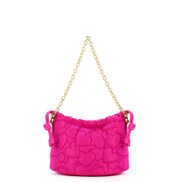 Love Moschino - Borsa a mano Eco-Friendly Puffy Heart Fuxia - JC4033PP1I - GRS/FUXIA