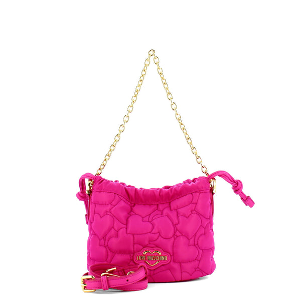 Love Moschino - Borsa a mano Eco-Friendly Puffy Heart Fuxia - JC4033PP1I - GRS/FUXIA