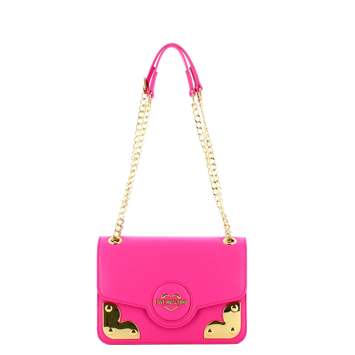 Love Moschino - Borsa a spalla Gold Corner Fuxia - JC4217PP1I - FUXIA