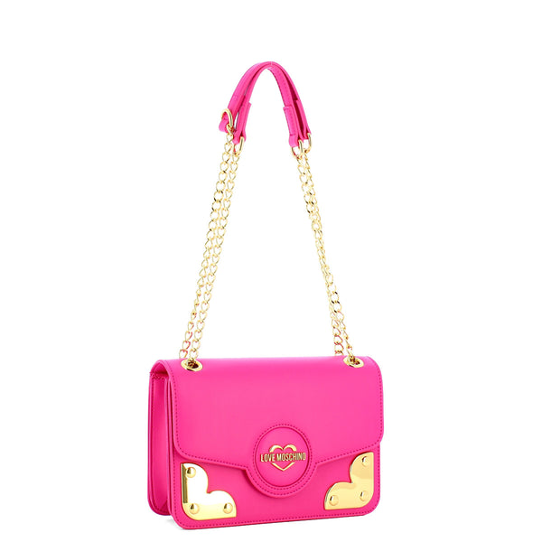 Love Moschino - Borsa a spalla Gold Corner Fuxia - JC4217PP1I - FUXIA