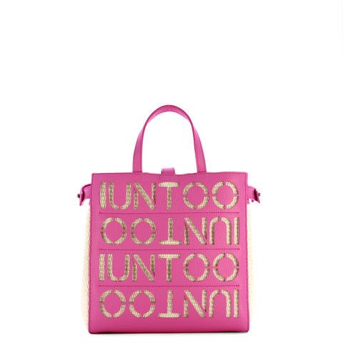 Iuntoo - essenziale multilogo rosa small tote - 105023 - rosa | Italystation.com - Shop Now at italystation.com
