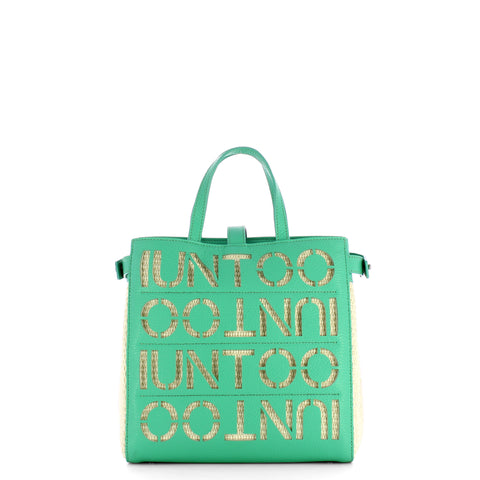 Iuntoo - essenziale multilogo acquamarina small tote - 105023 - | Italystation.com - Shop Now at italystation.com