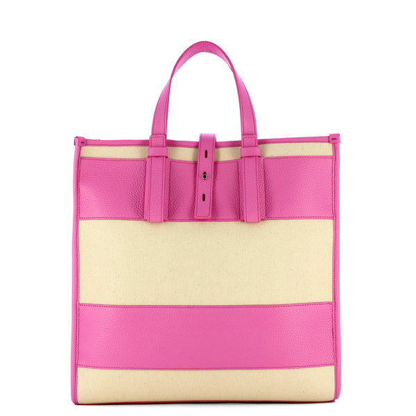 Iuntoo - essenziale canvas naturale rosa large tote - 105001 -  | Italystation.com - Shop Now at italystation.com