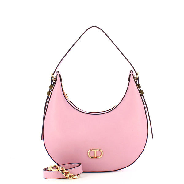Twin Set - Hobo Bag con Oval T Prism Pink - 241TB7066 - PRISM/PINK