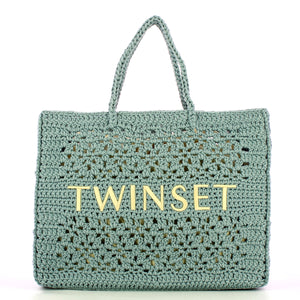 Twin Set - Shopper Boh‚àö¬©mien Crochet Blue Tear - 241TB7320 - BLUE/TEAR