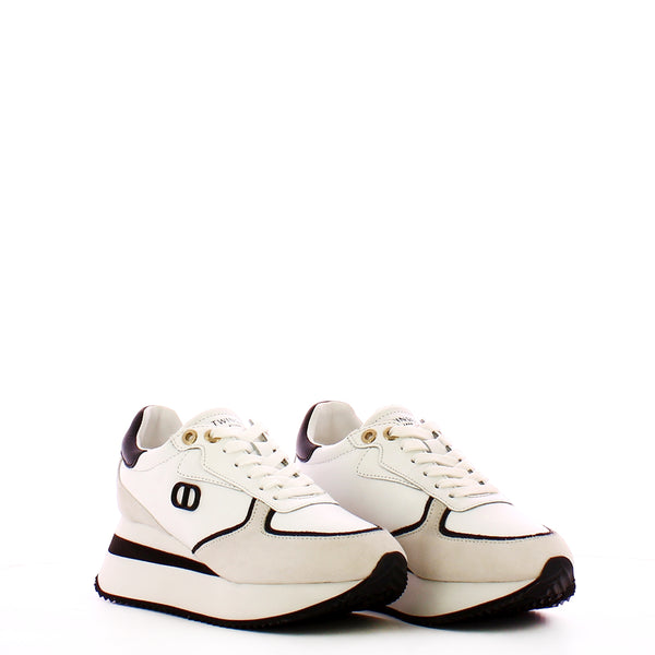 雙人套裝 - Bianco Ottico Nero 坡跟運動鞋 - 241TCP080 - BIC.OTTICO/NERO