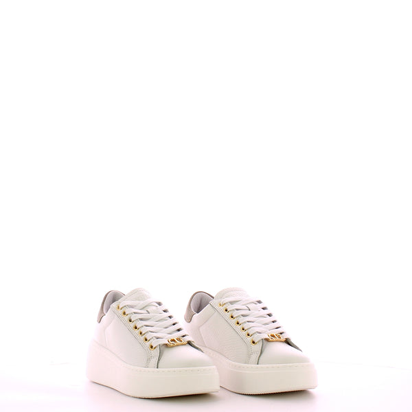 Twin Set - Sneakers con Dettaglio a Contrasto Bianco Ottico Parchment - 241TCT094 - BIC.OTTICO/PARCHMENT
