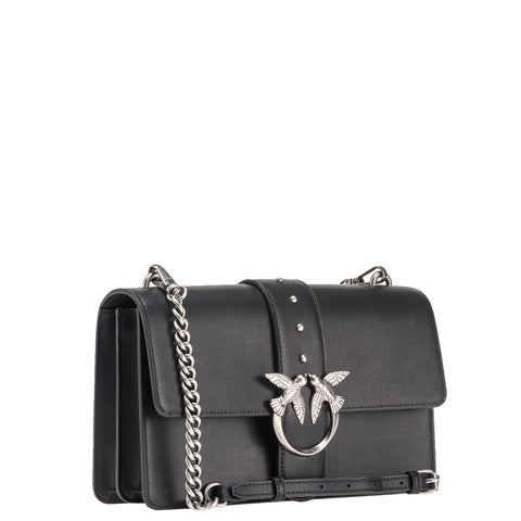 Pinko - borsa a tracolla love one classic nero old silver - 1000 | Italystation.com - Shop Now at italystation.com