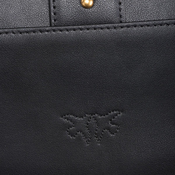 Pinko - mini borsa a tracolla love one simply nero antique gold  | Italystation.com - Shop Now at italystation.com