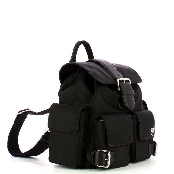 Pinko - Zaino Cargo Backpack - 102745A1J4 - NERO/LIMOUSINE-SHINY/NICKEL